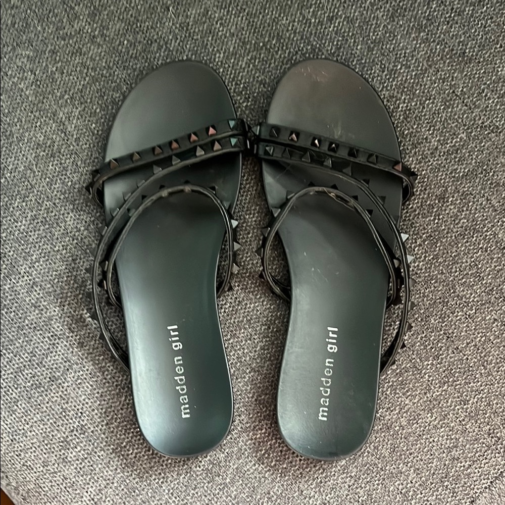 Madden Girl Black Studded Sandals